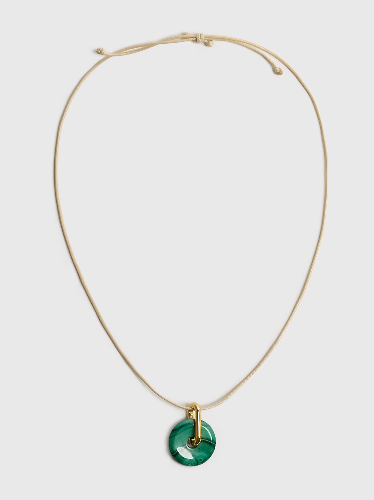 Timeless Pearly Malachite Disc Necklace