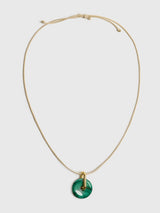 Timeless Pearly Malachite Disc Necklace - Saint Bernard