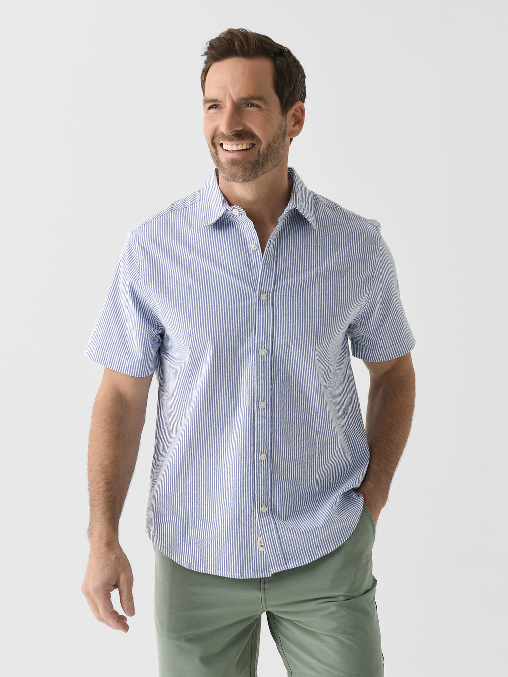 Fair Harbor Men's The Seersucker Shirt - Saint Bernard