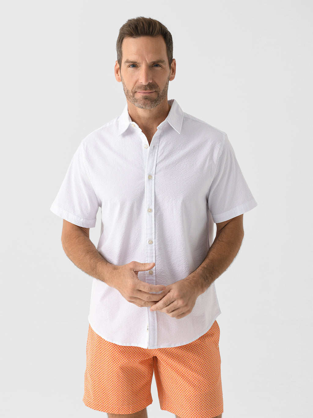Fair Harbor Men's The Seersucker Shirt - Saint Bernard