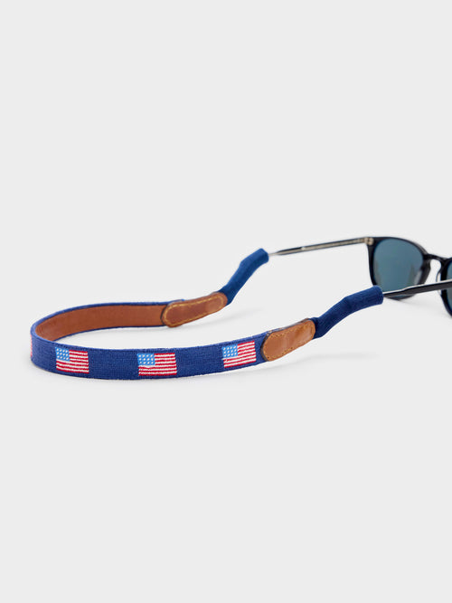 Smathers & Branson American Flag Needlepoint Sunglasses Strap