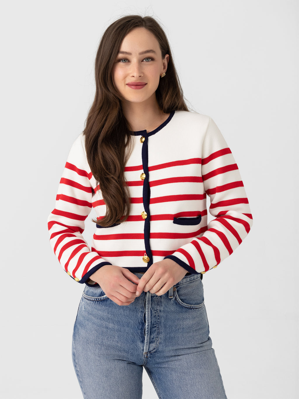 Eche Women's Stripe Cardigan - Saint Bernard
