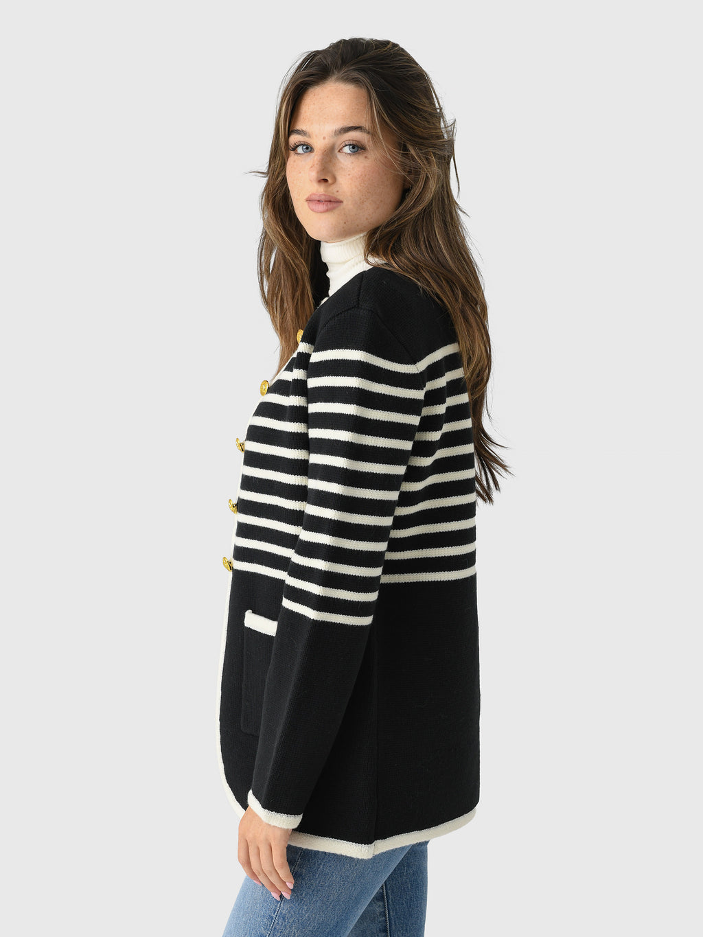 Eche Women's Knit Striped Cardigan - Saint Bernard