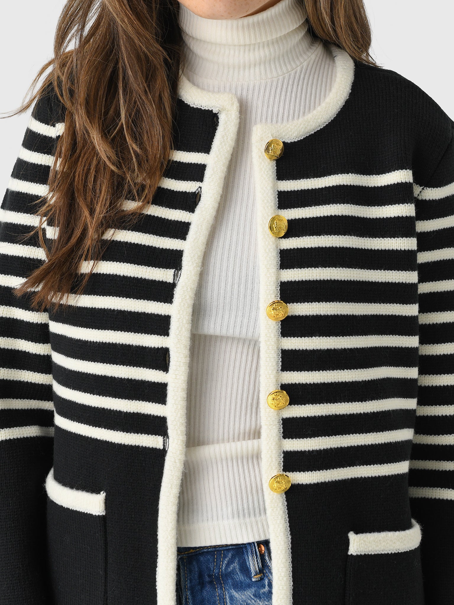 Eche Women's Knit Striped Cardigan - Saint Bernard