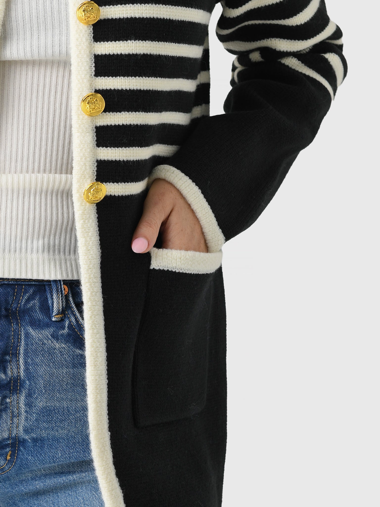 Eche Women's Knit Striped Cardigan - Saint Bernard