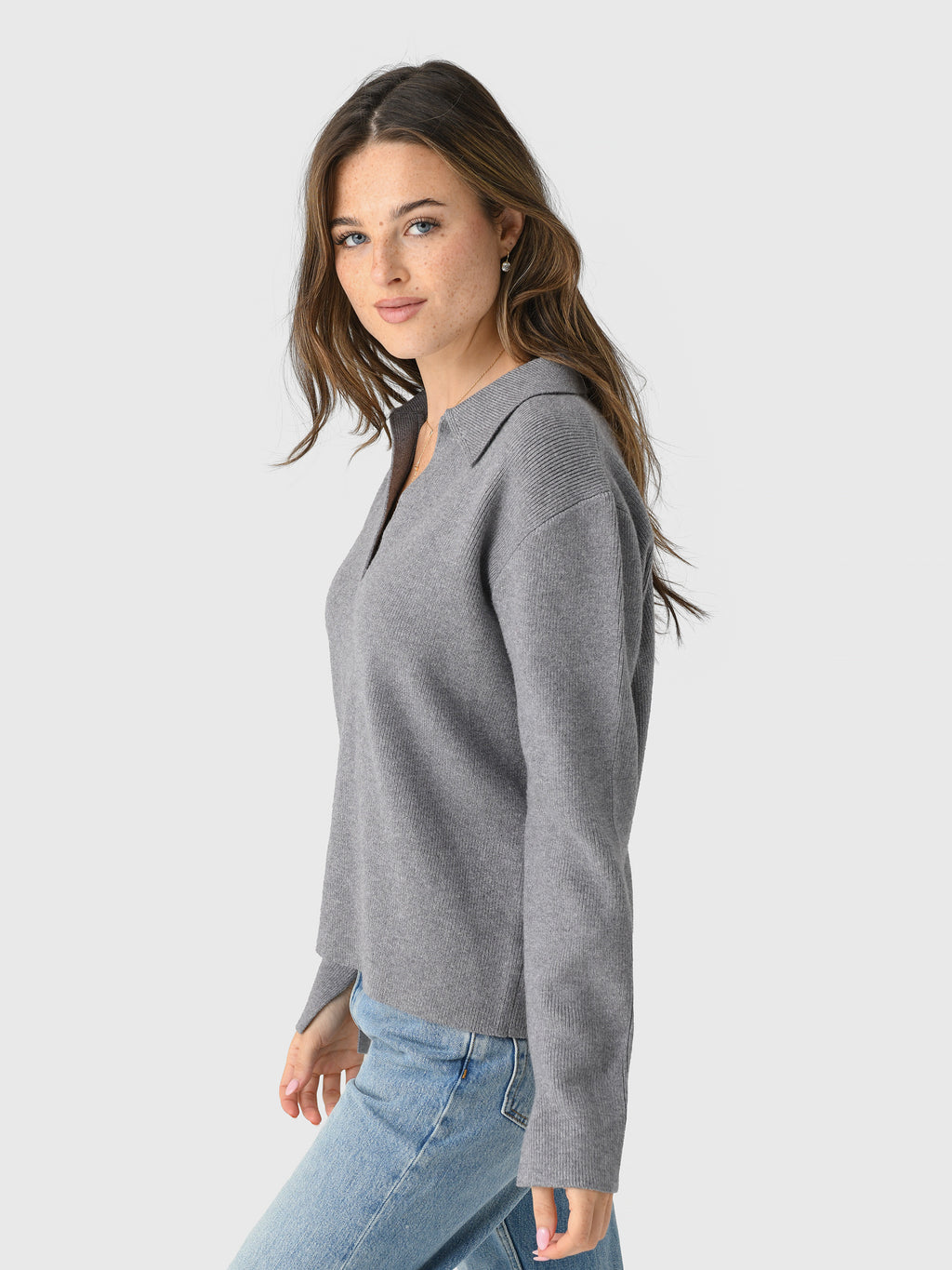 Eche Women's Oversized Collar Knit Top - Saint Bernard