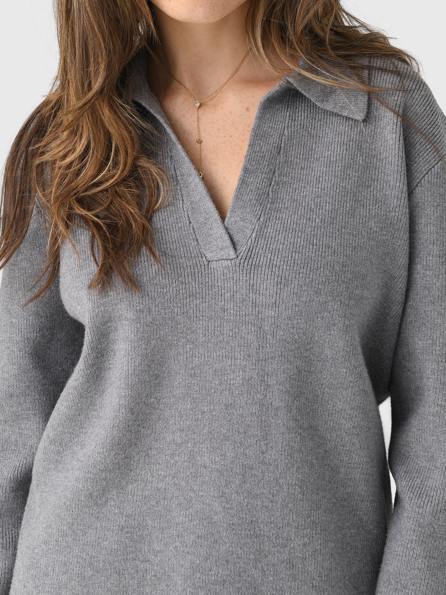 Eche Women's Oversized Collar Knit Top - Saint Bernard