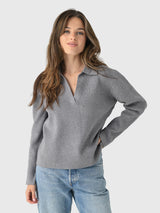 Eche Women's Oversized Collar Knit Top - Saint Bernard