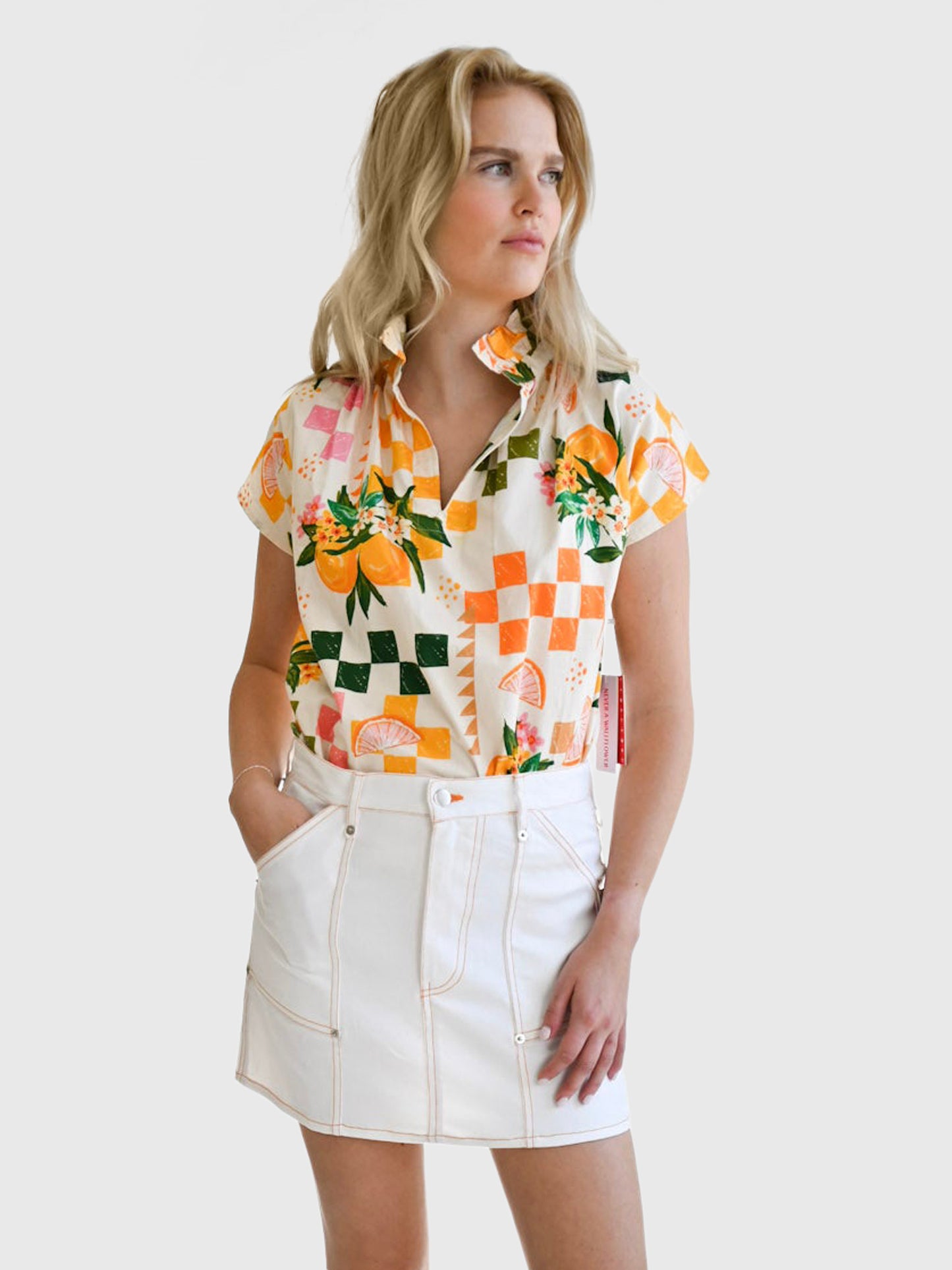 Never A Wallflower Women's Vicki Short Sleeve Top - Saint Bernard