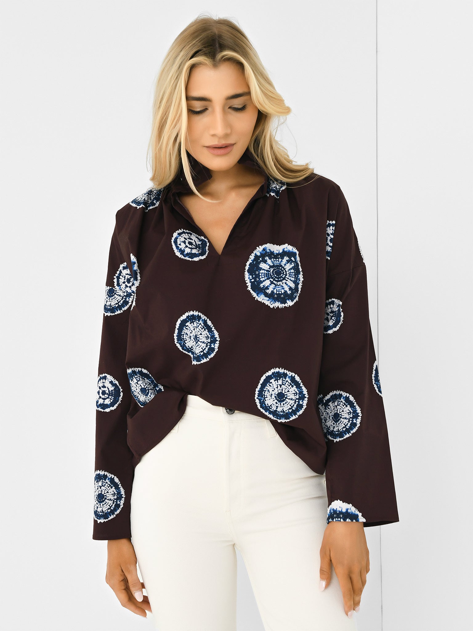 Never A Wallflower Women's Vicki Long Sleeve Top - Saint Bernard