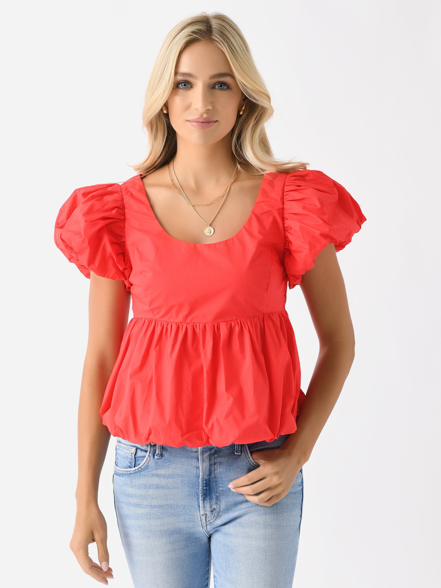 English Factory Women's Bubble Hem Top - Saint Bernard