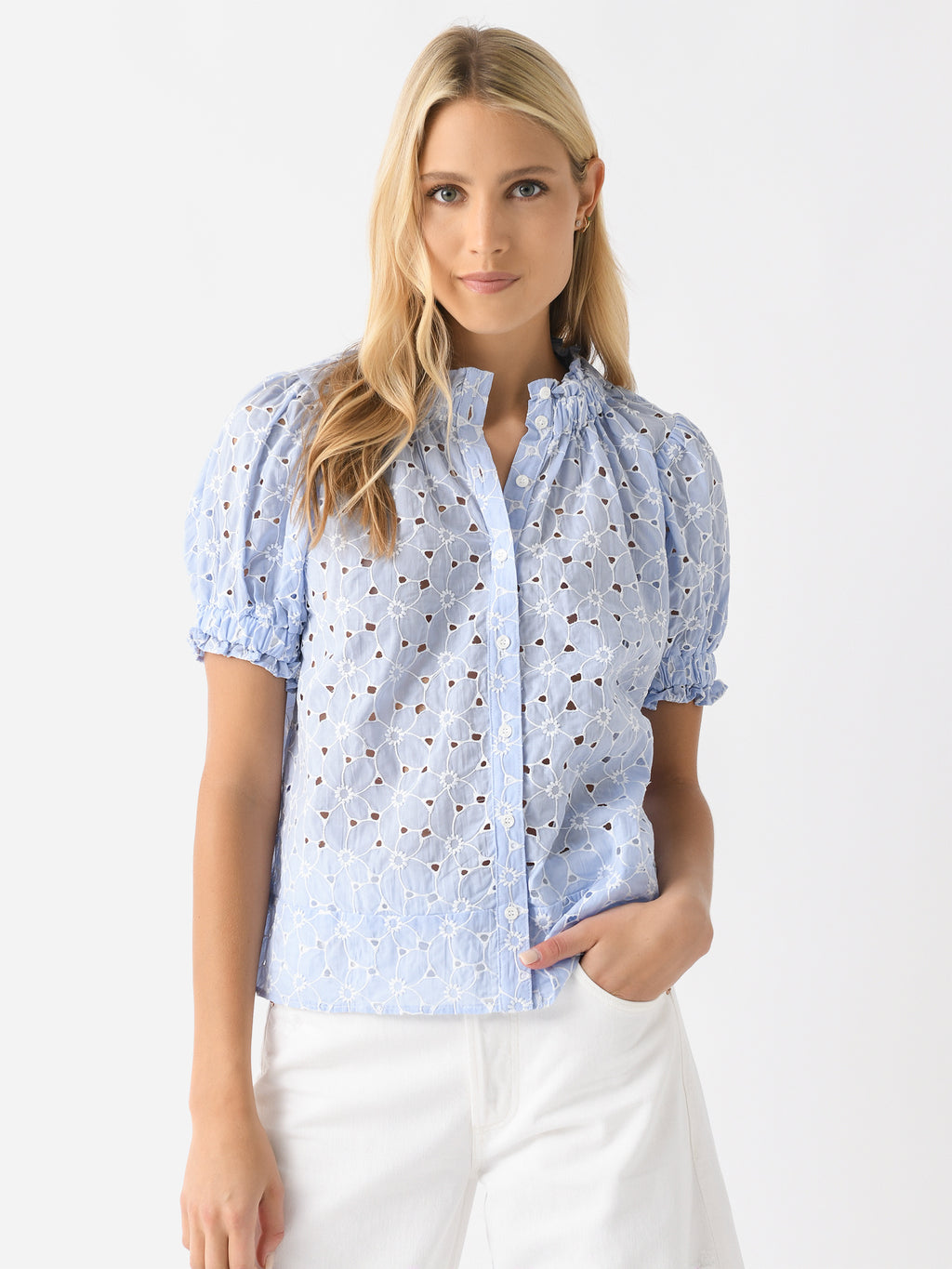 Never A Wallflower Women's Elastic Collar Top - Saint Bernard