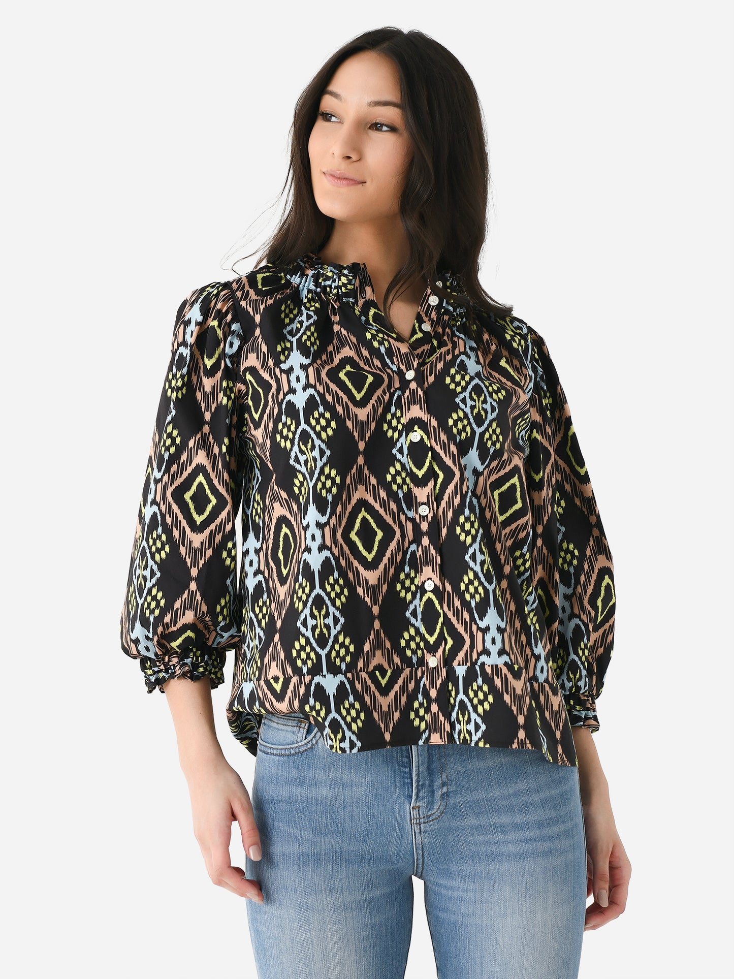 Never A Wallflower Women's Elastic Collar Top - Saint Bernard