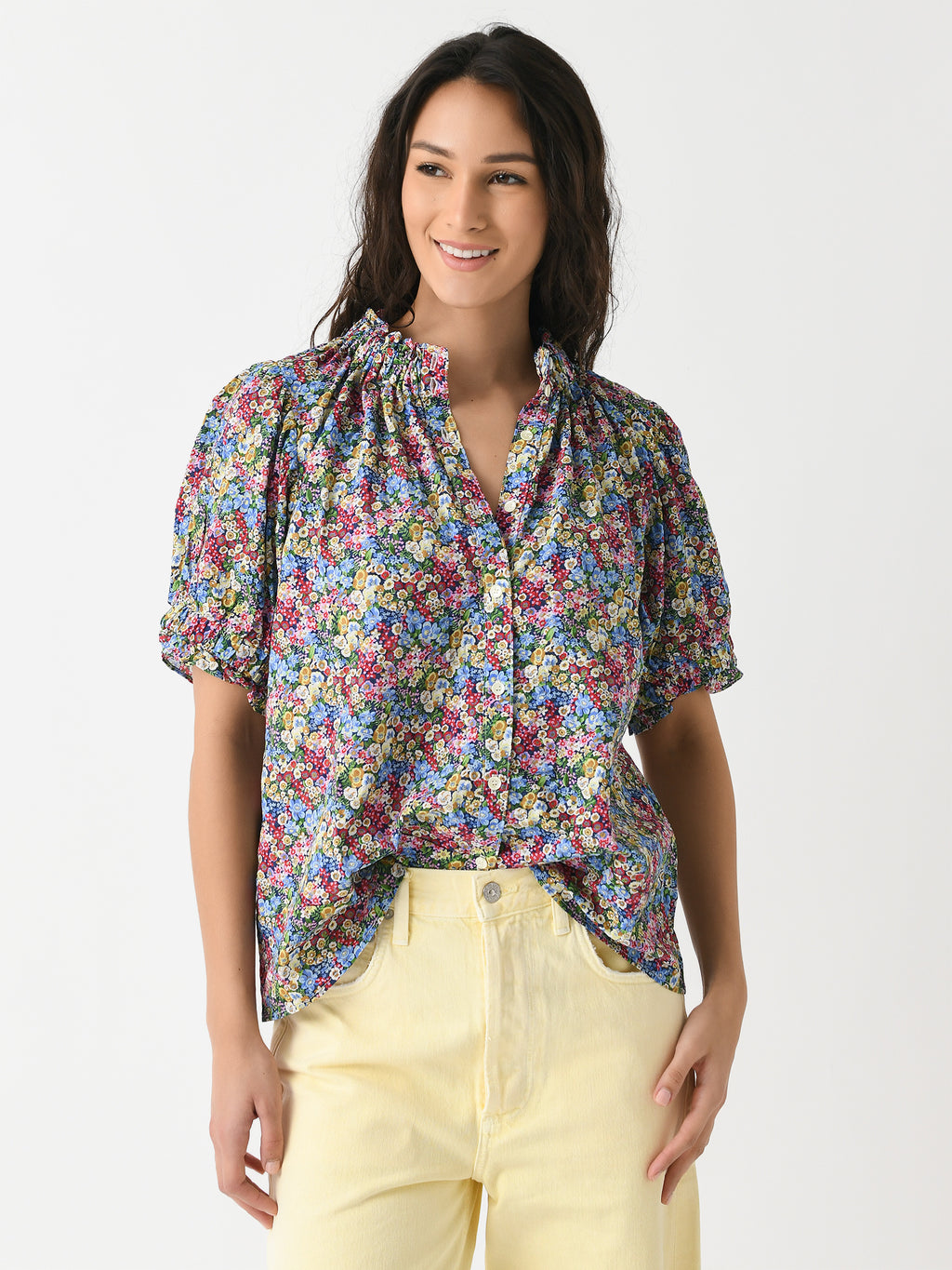 Never A Wallflower Women's Elastic Collar Top - Saint Bernard