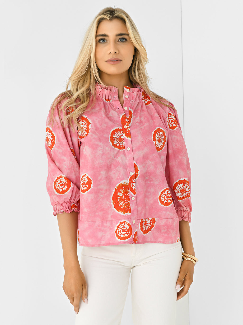 Never A Wallflower Women's Elastic Collar Top - Saint Bernard