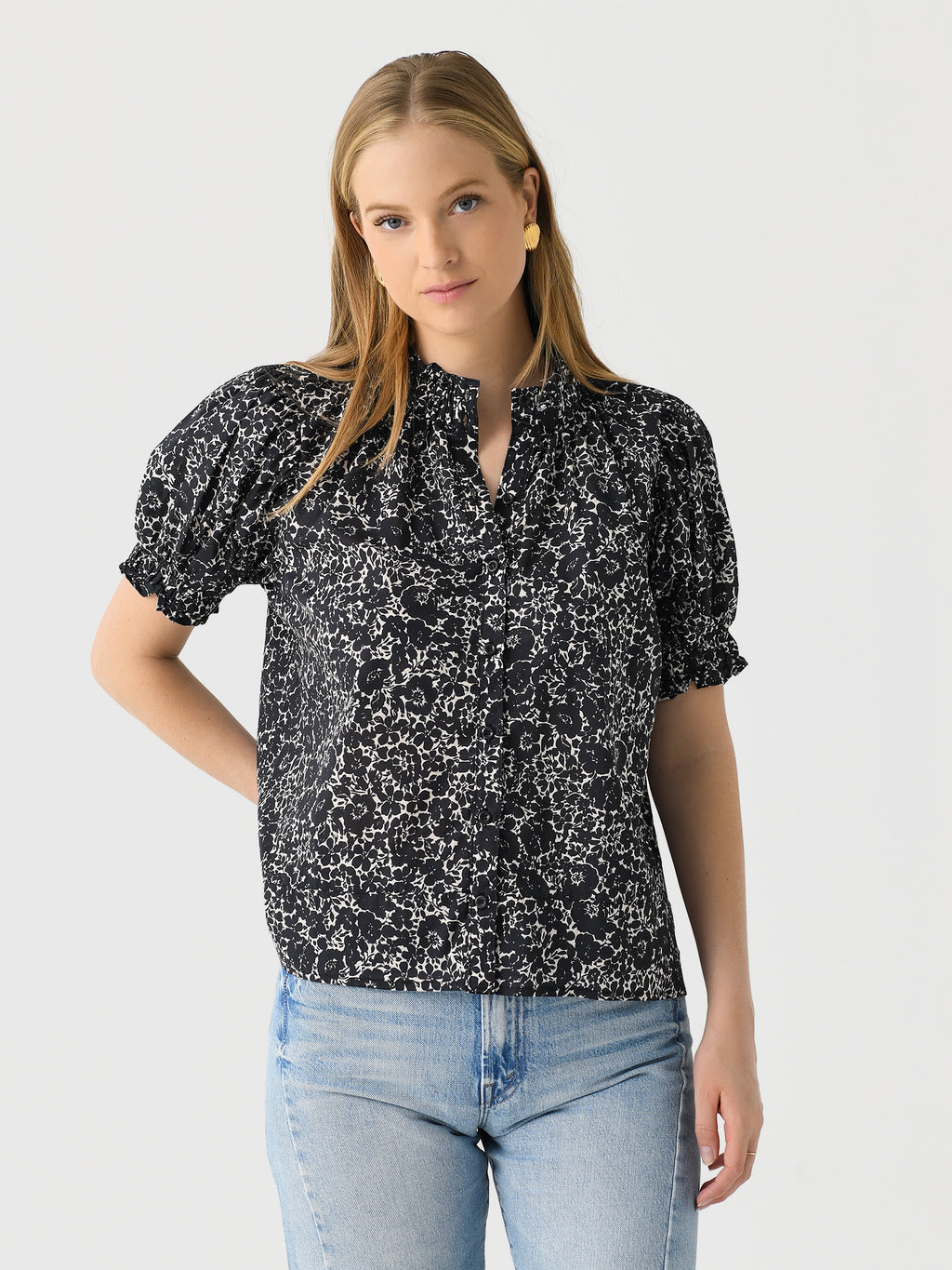 Never A Wallflower Women's Elastic Collar Top - Saint Bernard