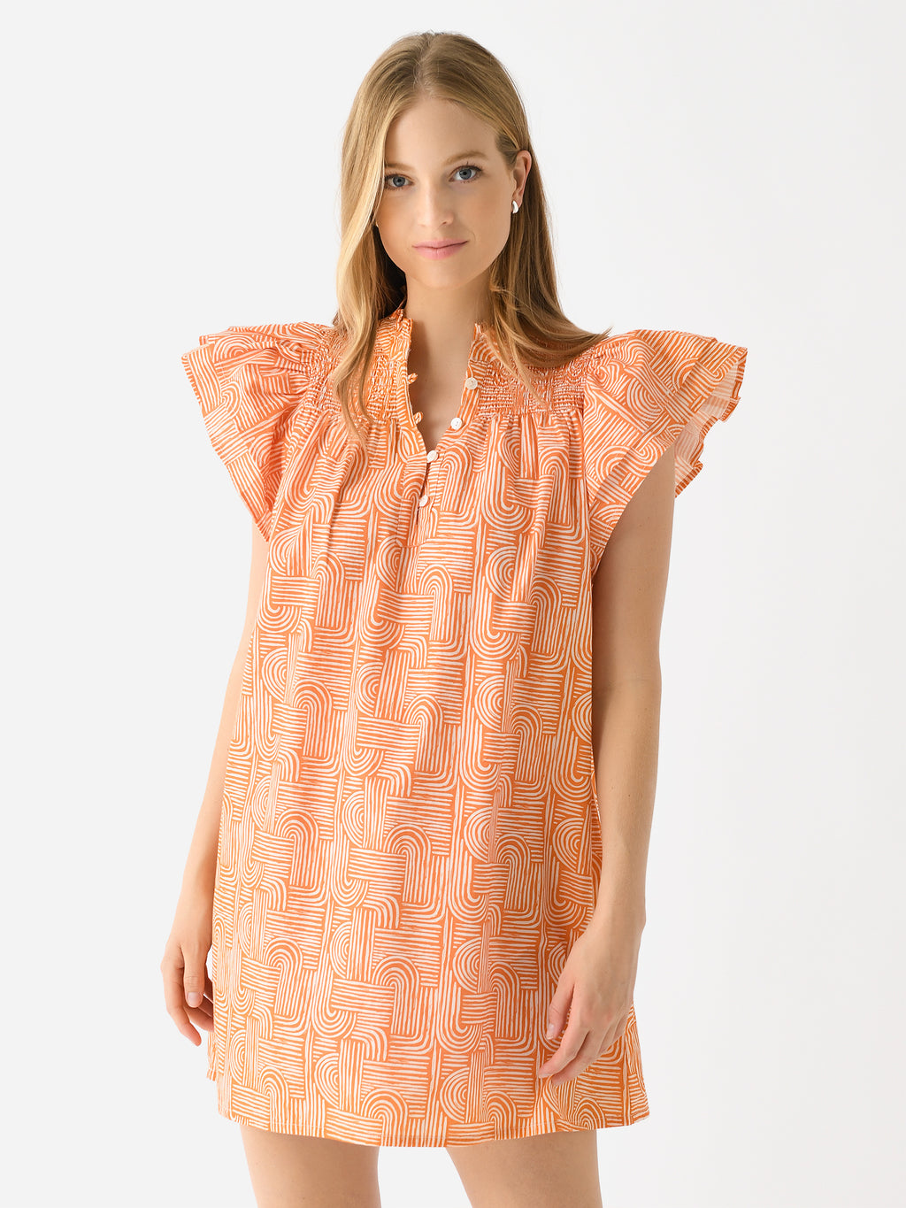 Never A Wallflower Women's Smocked Short Dress - Saint Bernard