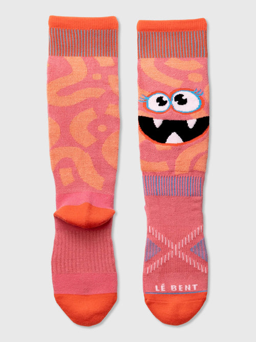 Le Bent Kids' Light Cushion Monster Party Snow Socks - Saint Bernard