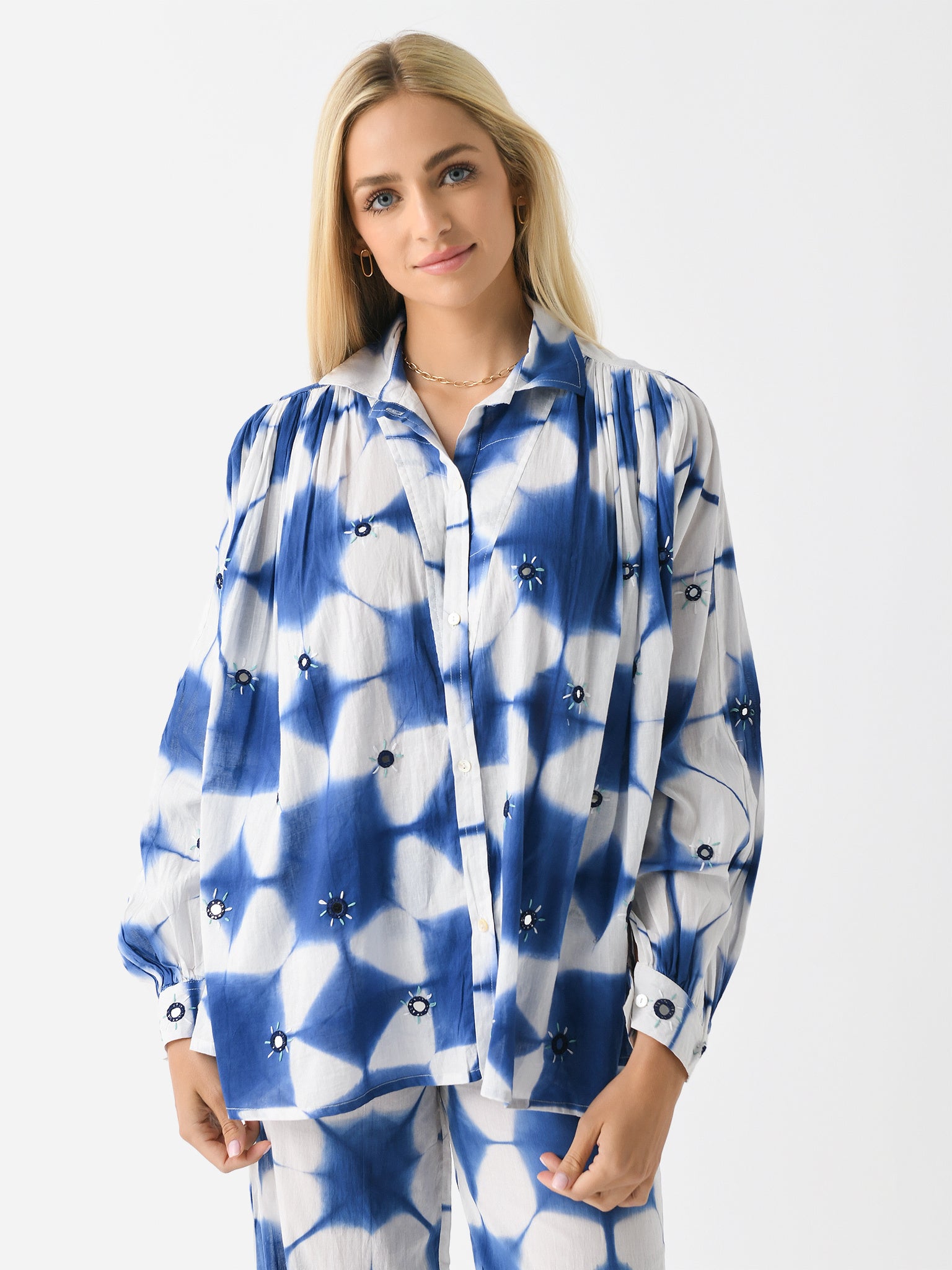 V De Vinster Women's Cramp Dye Blouse - Saint Bernard