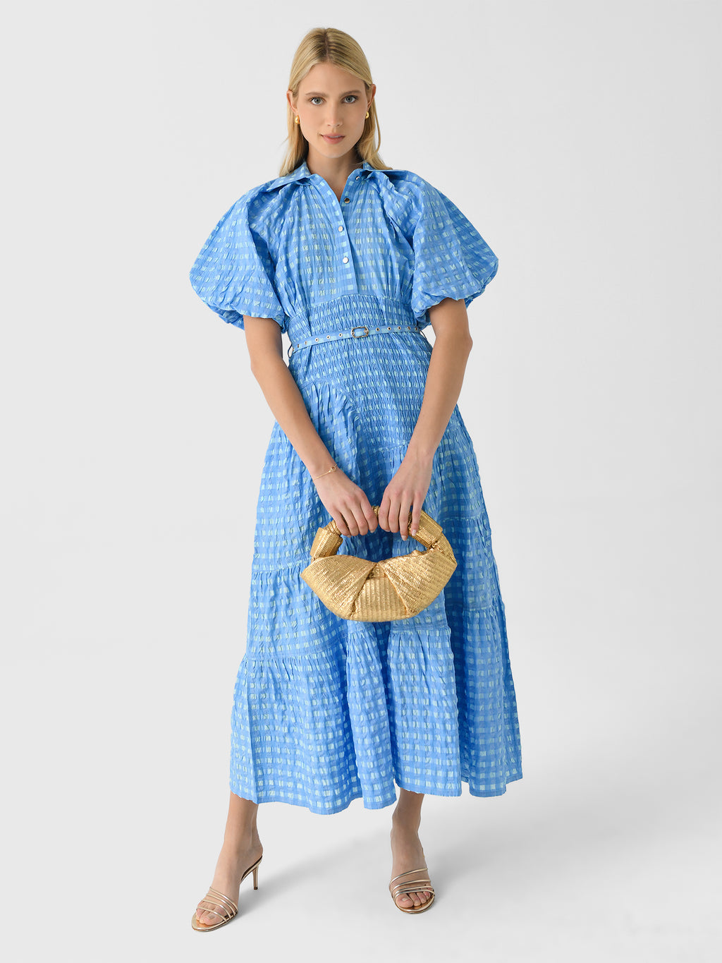 Lovebirds Women's Collared Smocked Dress - Saint Bernard