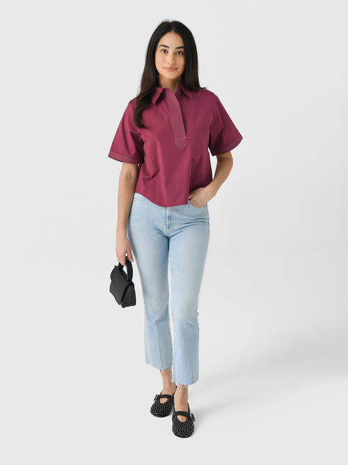 Never A Wallflower Women's Split Neck Top