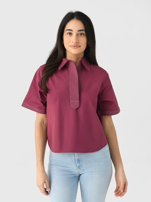 Never A Wallflower Women's Split Neck Top