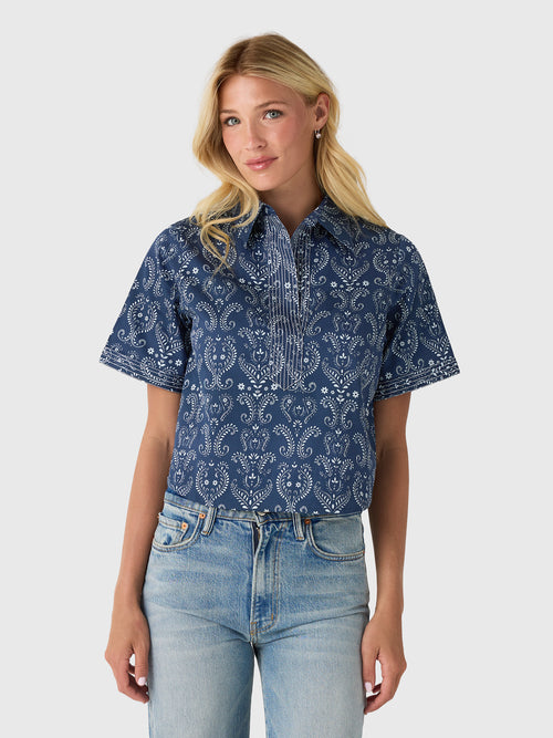 Never A Wallflower Women's Split Neck Top - Saint Bernard