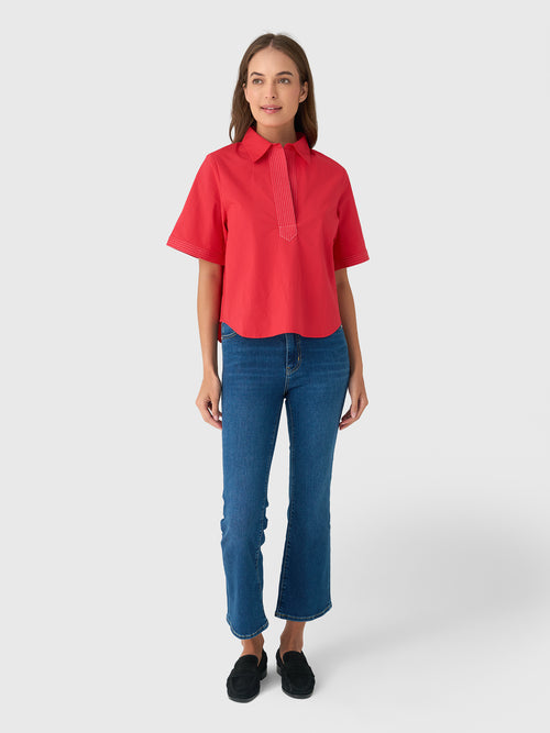 Never A Wallflower Women's Split Neck Top