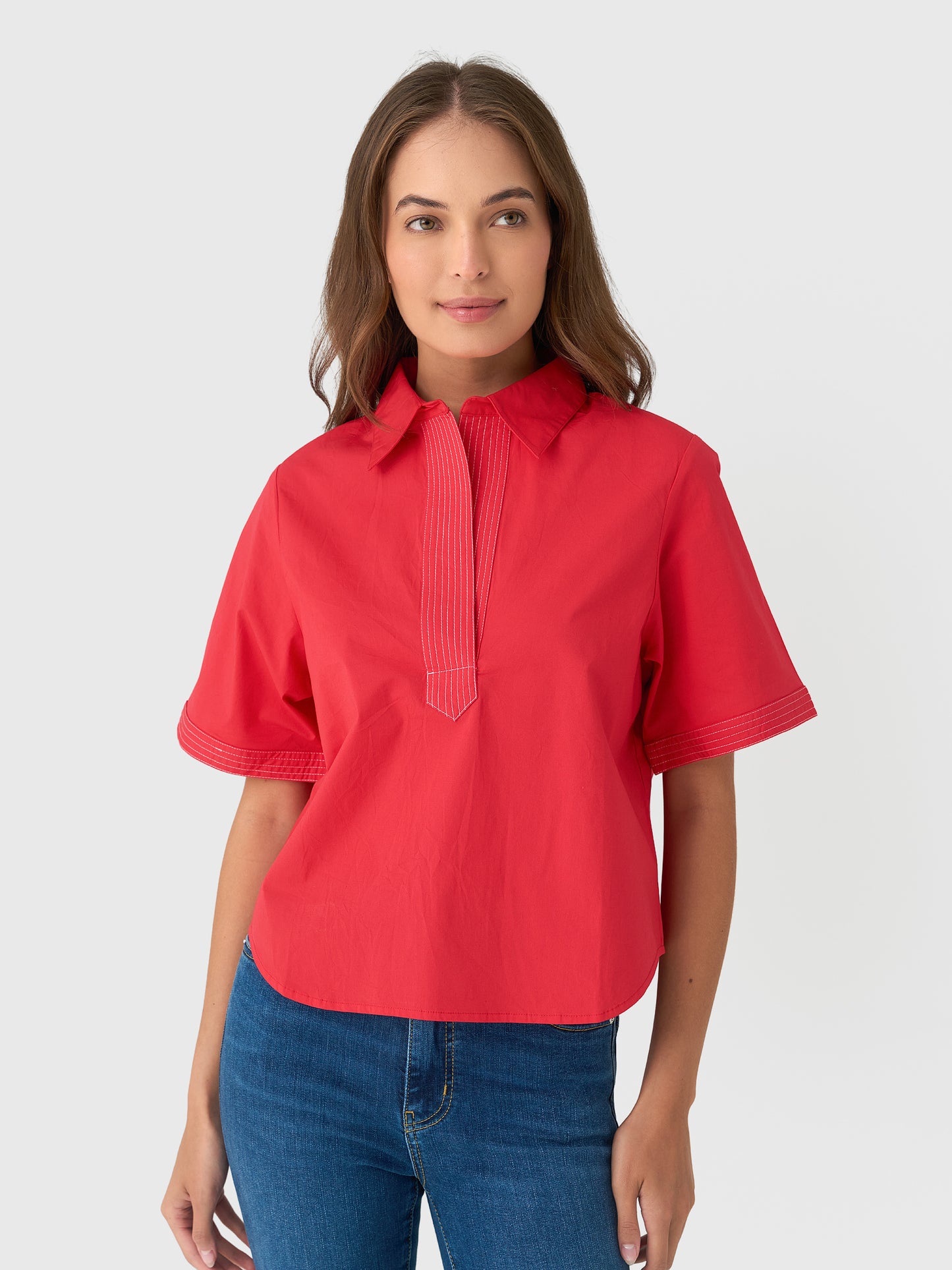 Never A Wallflower Women's Split Neck Top - Saint Bernard