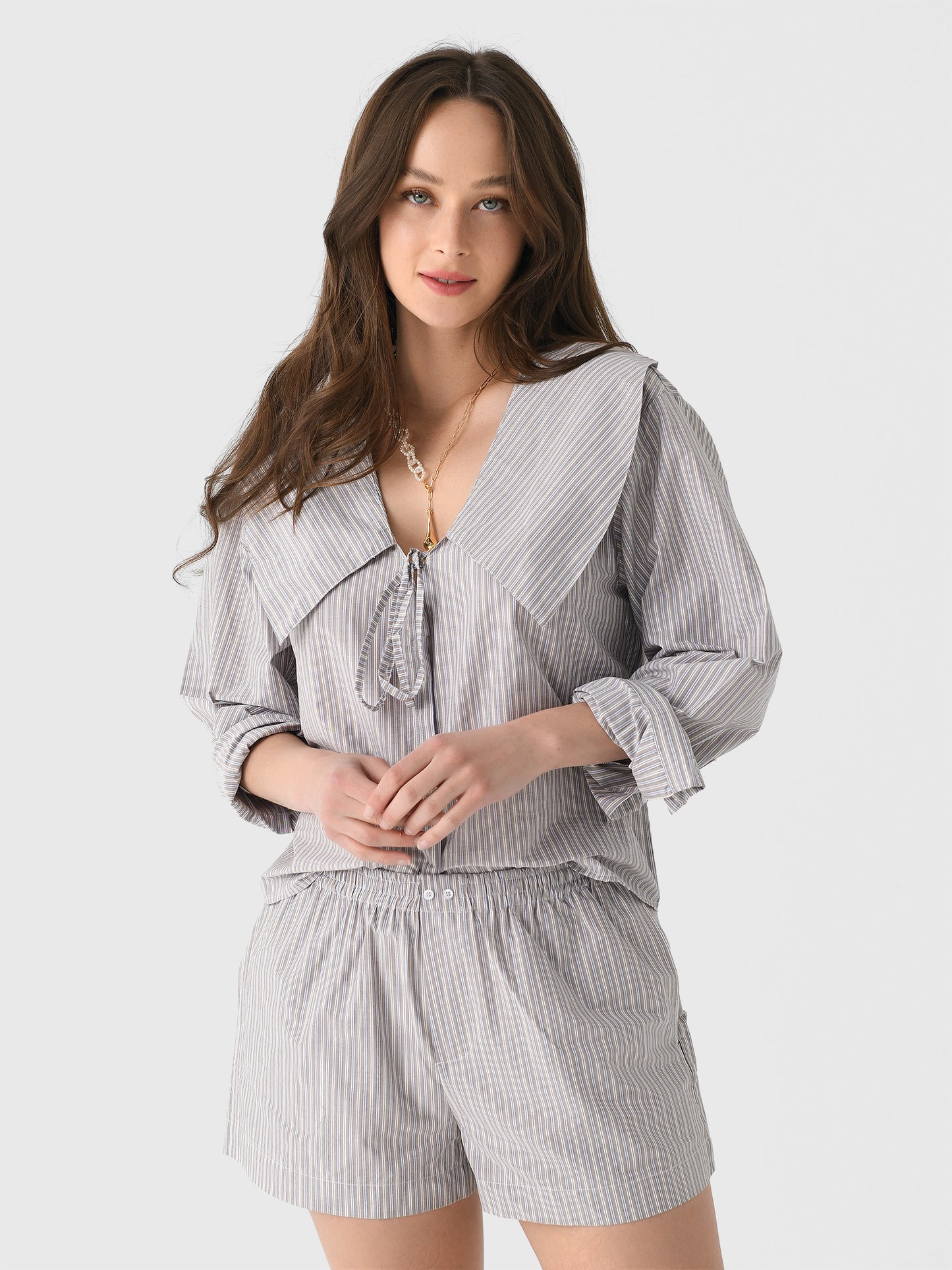 Deiji Studios Women's Collared Tie Shirt - Saint Bernard