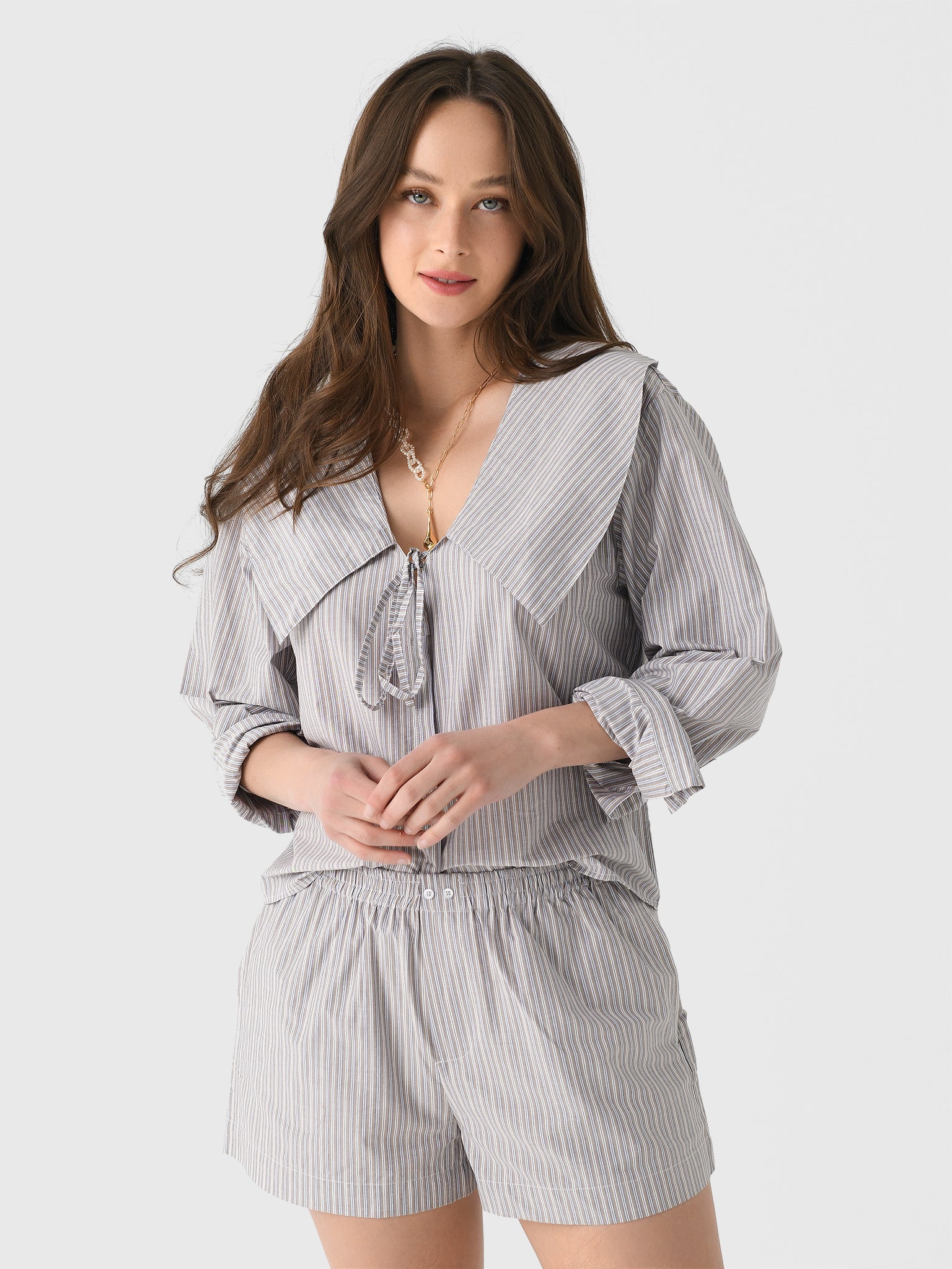Deiji Studios Women's Collared Tie Shirt - Saint Bernard