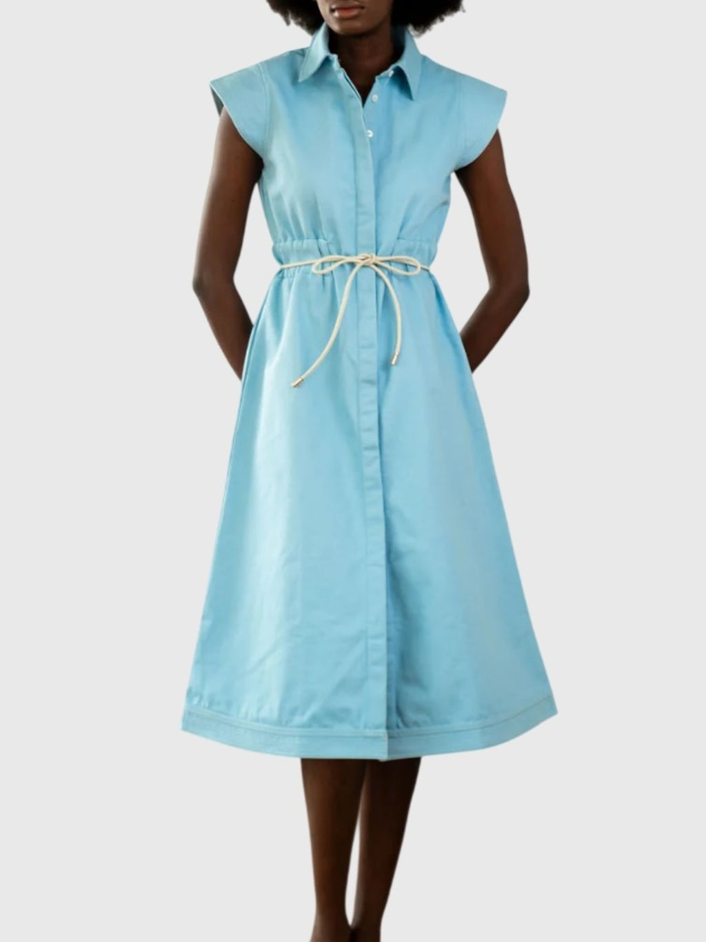 Never A Wallflower Women's Epaulet Shirt Dress - Saint Bernard