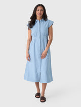 Never A Wallflower Women's Epaulet Shirt Dress - Saint Bernard