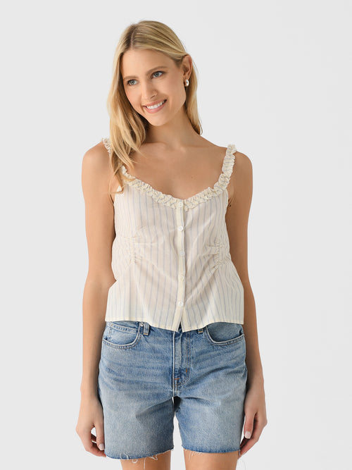 Deiji Studios Women's Ruffle Button Top
