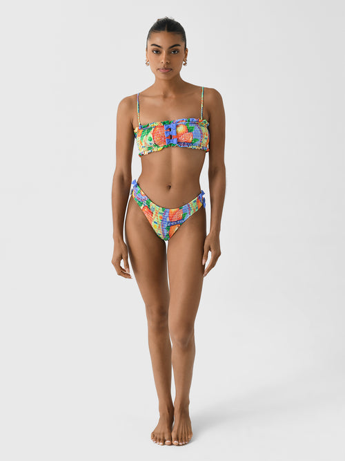 Damson Madder Women's Jessie Shirred Bow Bikini Top