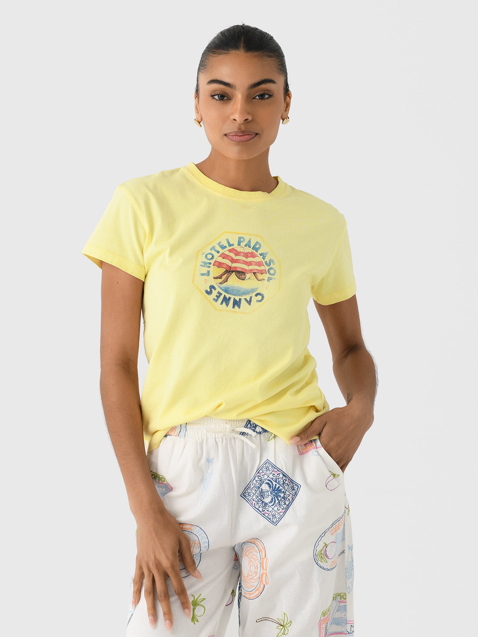 Damson Madder Women's Parasol Garment Dyed Shrunken Tee - Saint Bernard