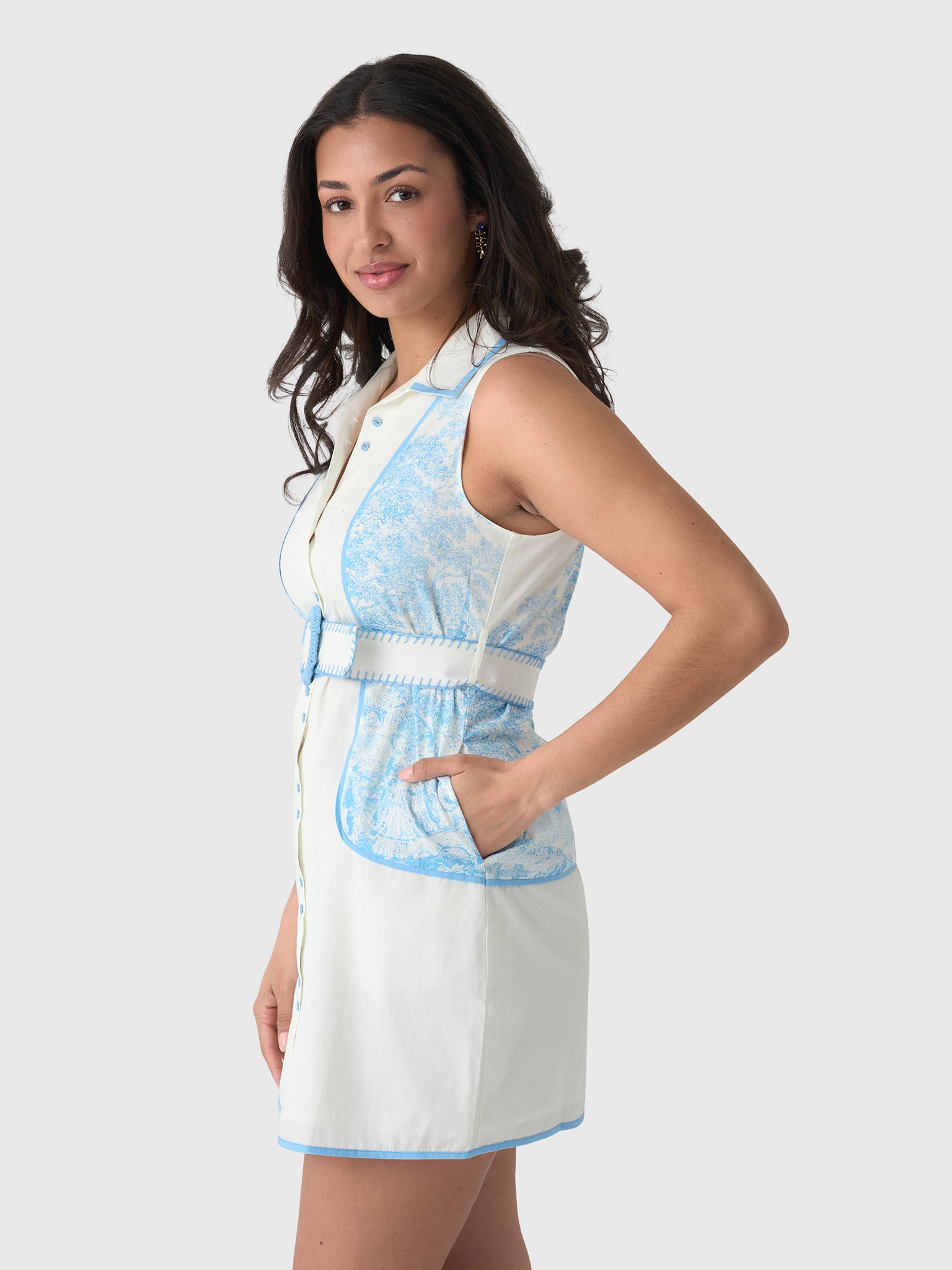 Never A Wallflower Women's Grasse Piped Short Dress - Saint Bernard