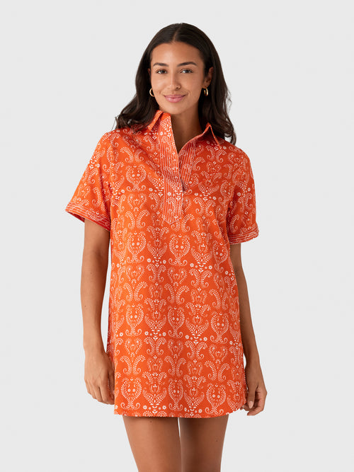 Never A Wallflower Women's Split Neck Dress - Saint Bernard
