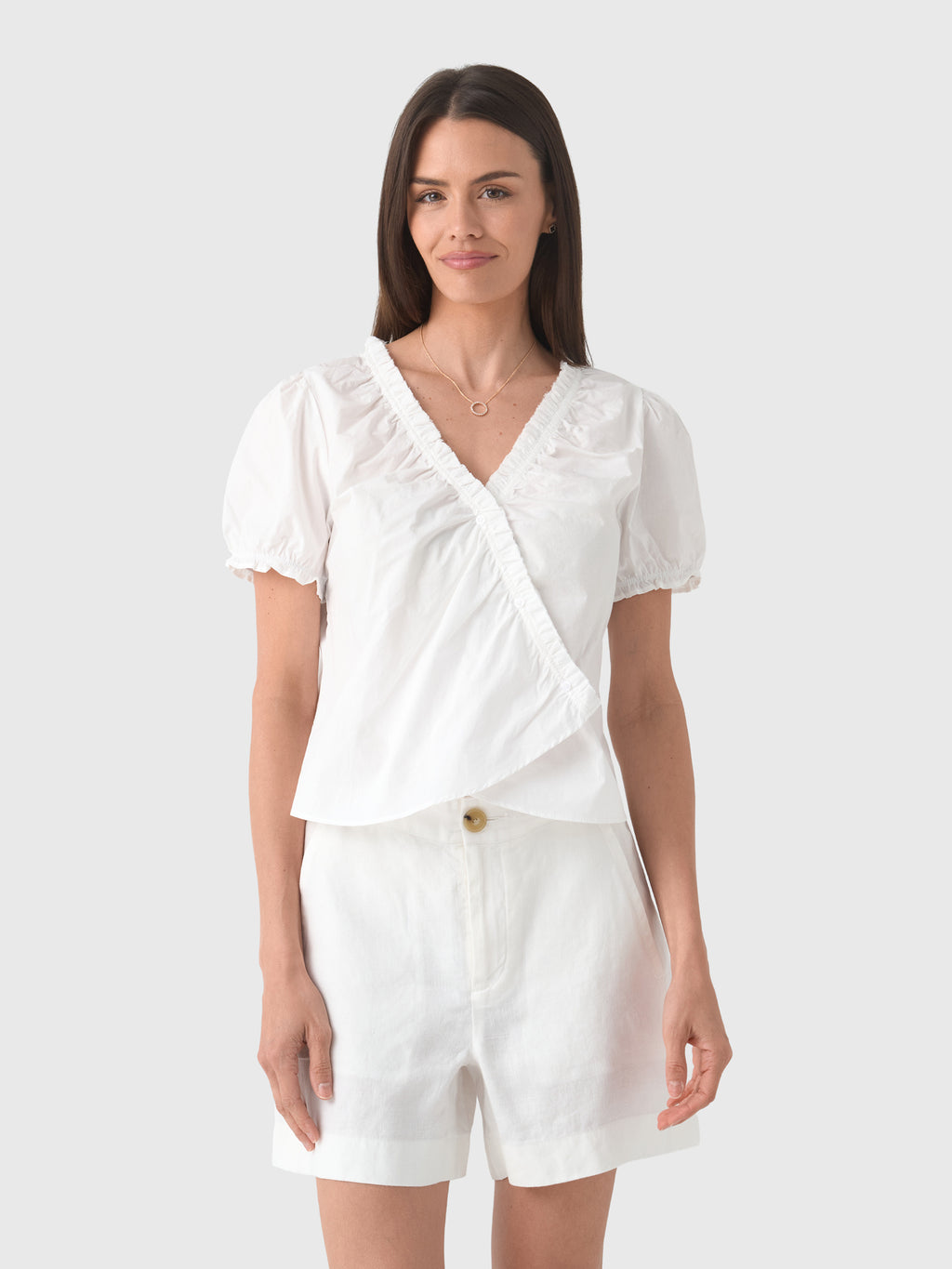 Deiji Studios Women's Cross Frill Top - Saint Bernard