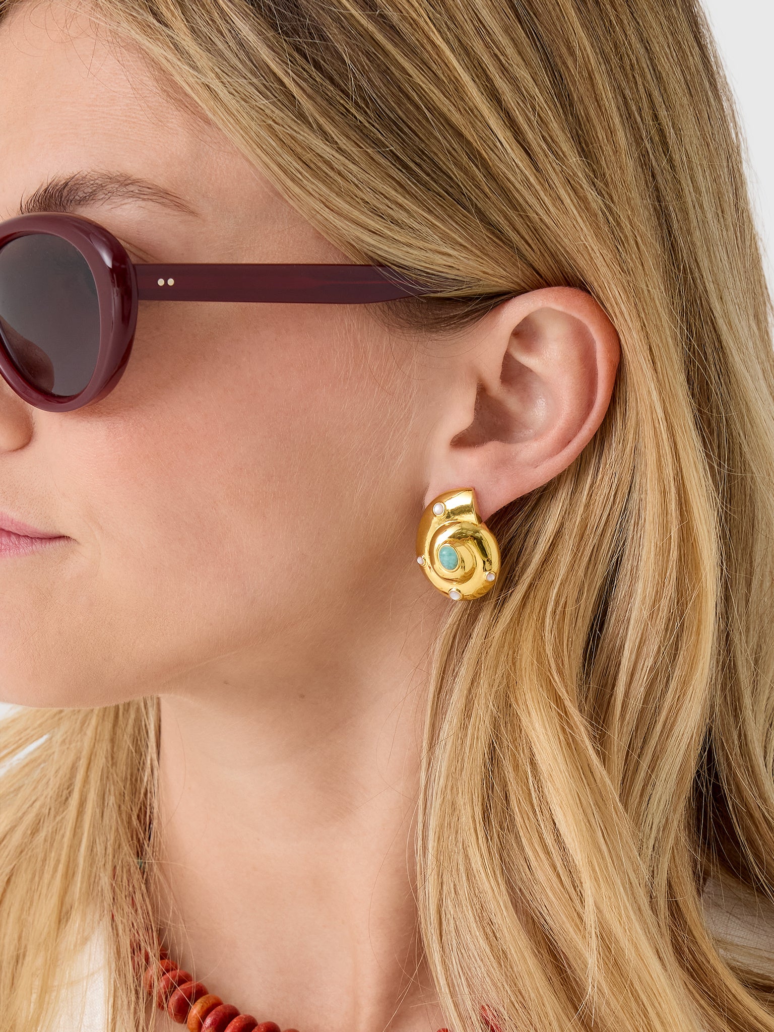 Lizzie Fortunato Nautilus Stud Earrings - Saint Bernard