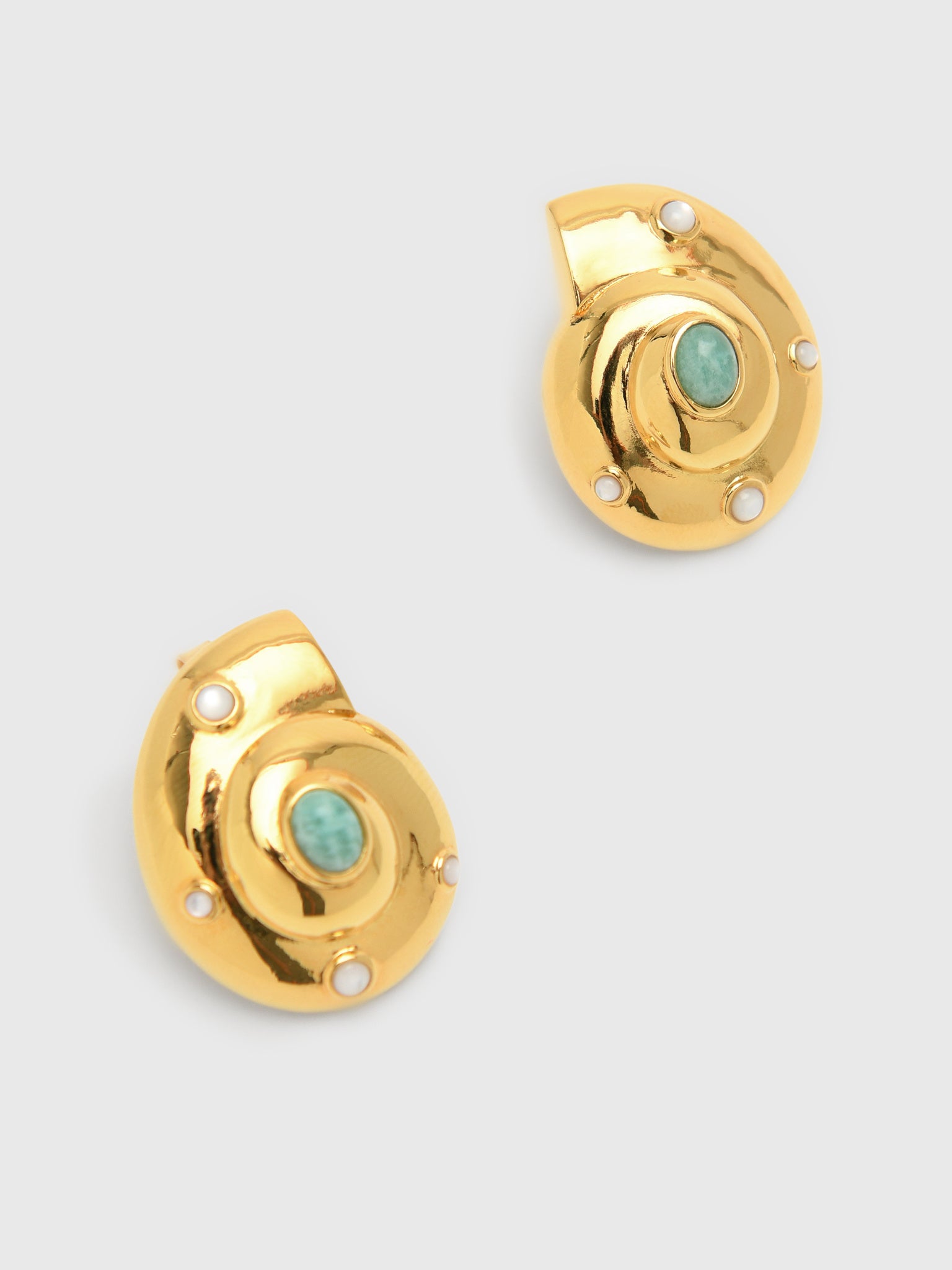 Lizzie Fortunato Nautilus Stud Earrings - Saint Bernard