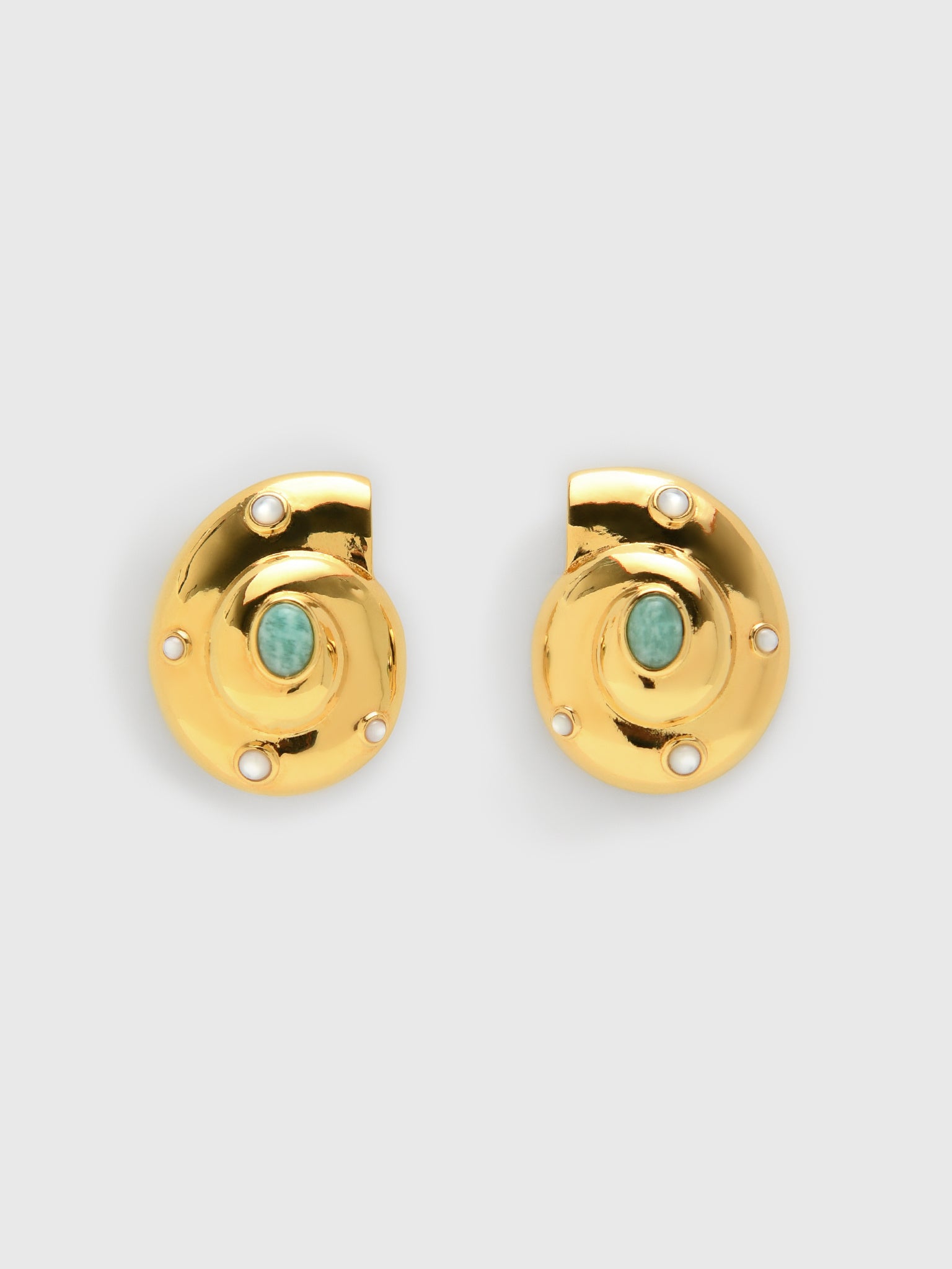 Lizzie Fortunato Nautilus Stud Earrings - Saint Bernard