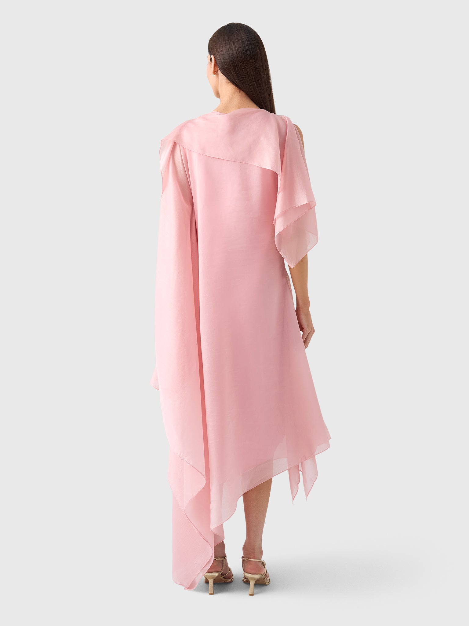 Marques Almeida Women's Watercolor Flower Scarf Drape Midi Dress - Saint Bernard
