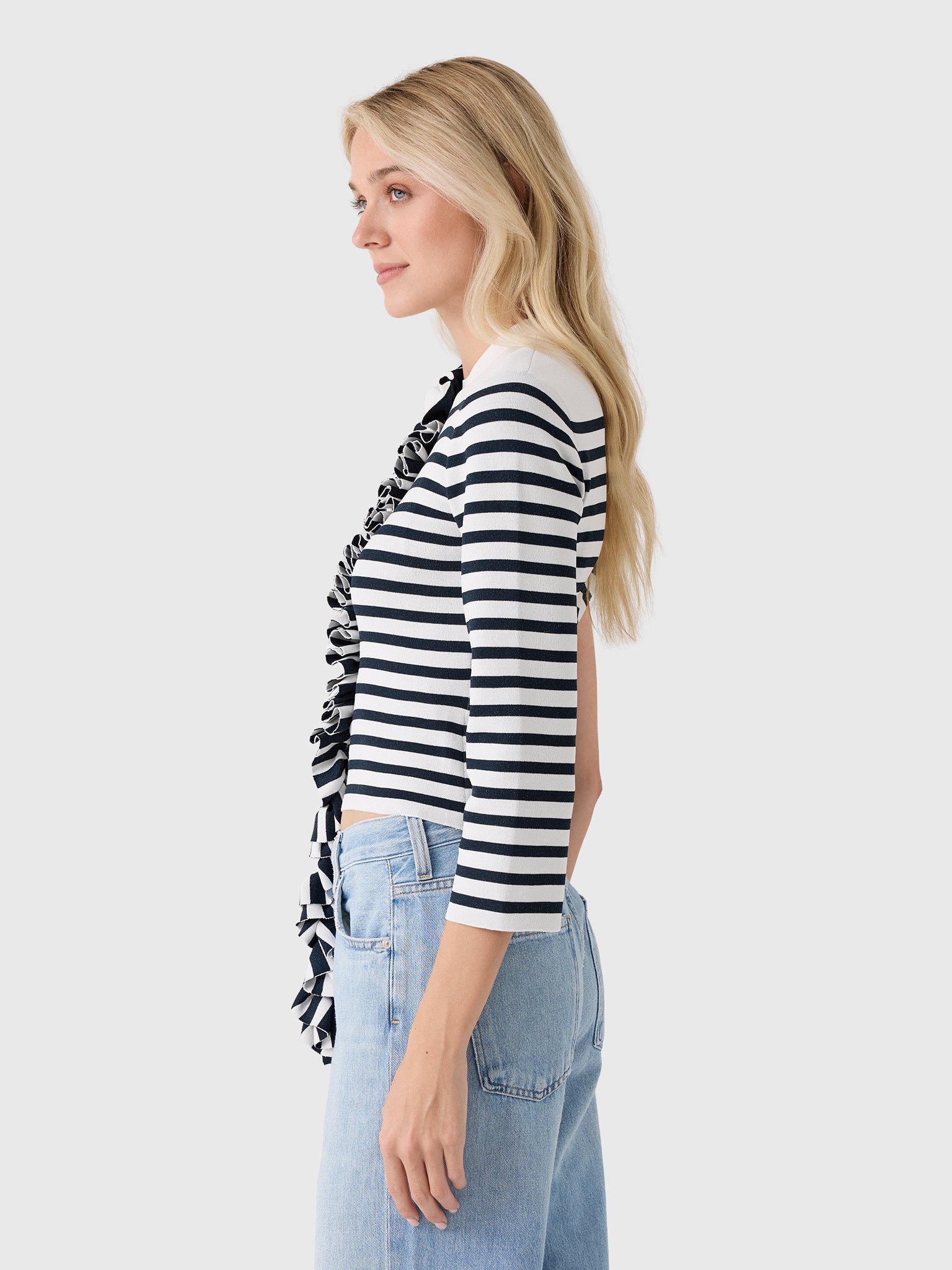 Awake Mode Women's Knitted Ruffle Top - Saint Bernard