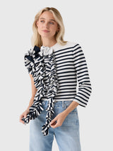 Awake Mode Women's Knitted Ruffle Top - Saint Bernard