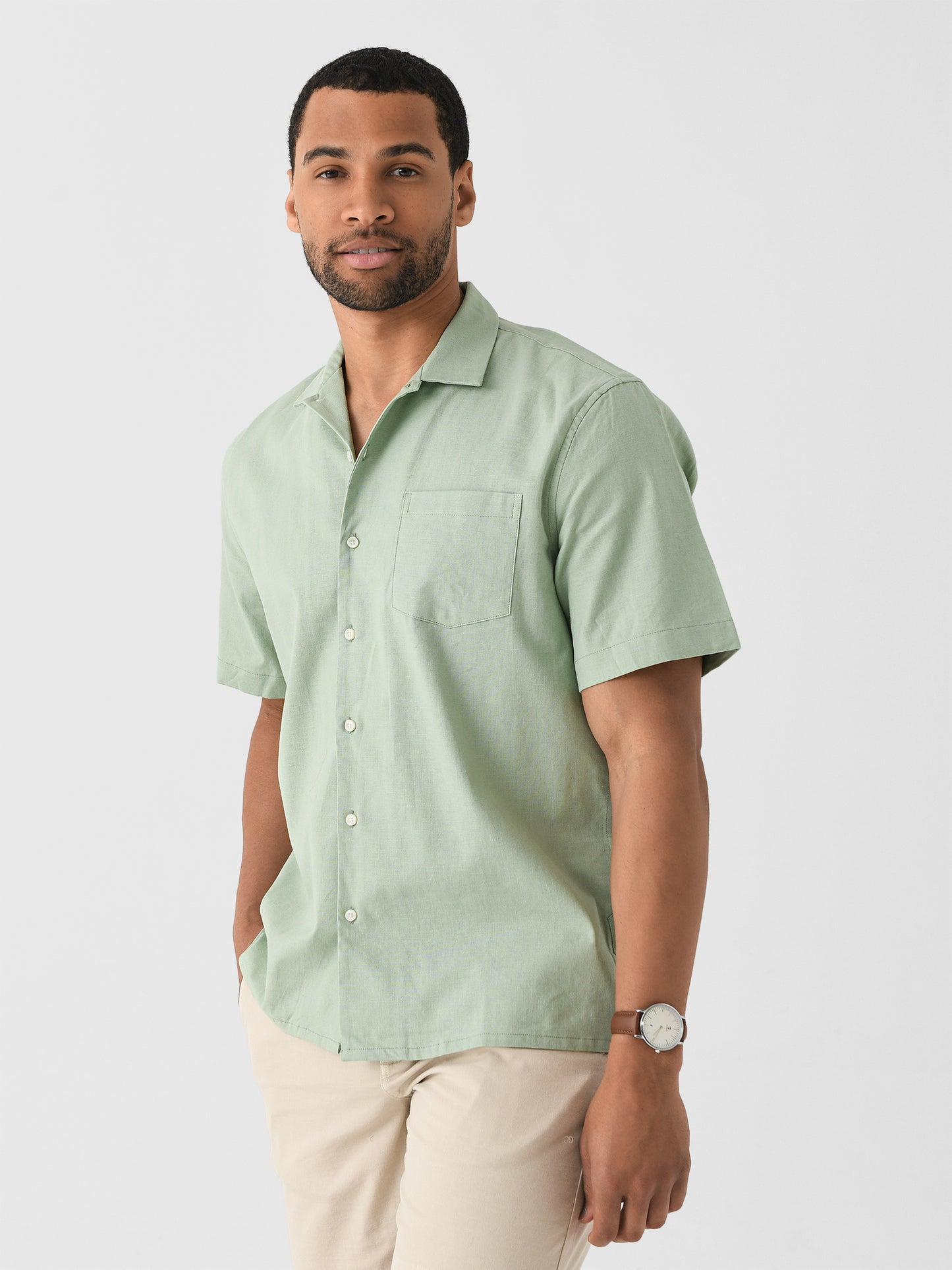 Nicoló Men's Short Sleeve Camp Shirt - Saint Bernard