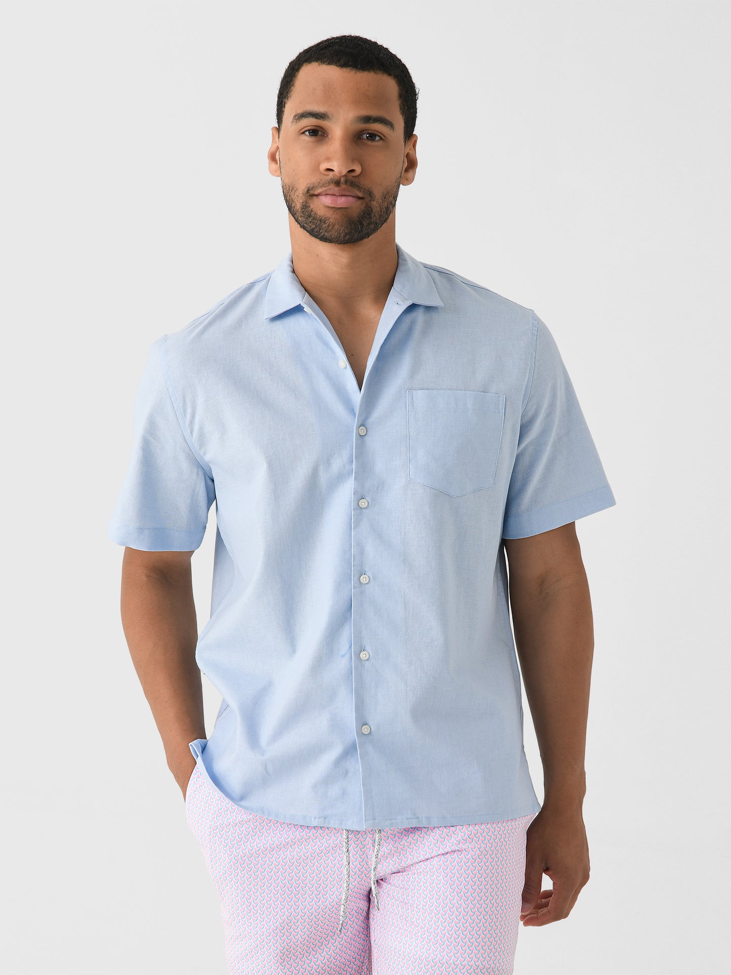 Nicoló Men's Short Sleeve Camp Shirt - Saint Bernard