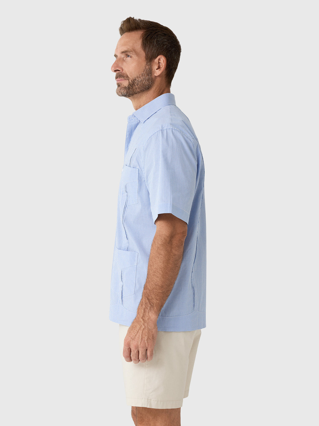 Centuria Men's Short Sleeve Gingham Guayabera Shirt - Saint Bernard