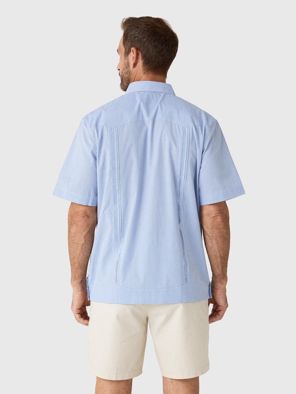 Centuria Men's Short Sleeve Gingham Guayabera Shirt - Saint Bernard