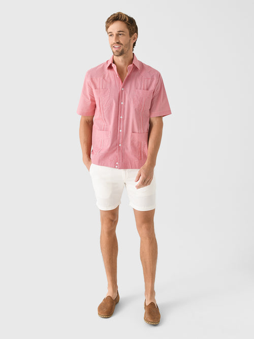 Centuria Men's Short Sleeve Gingham Guayabera Shirt